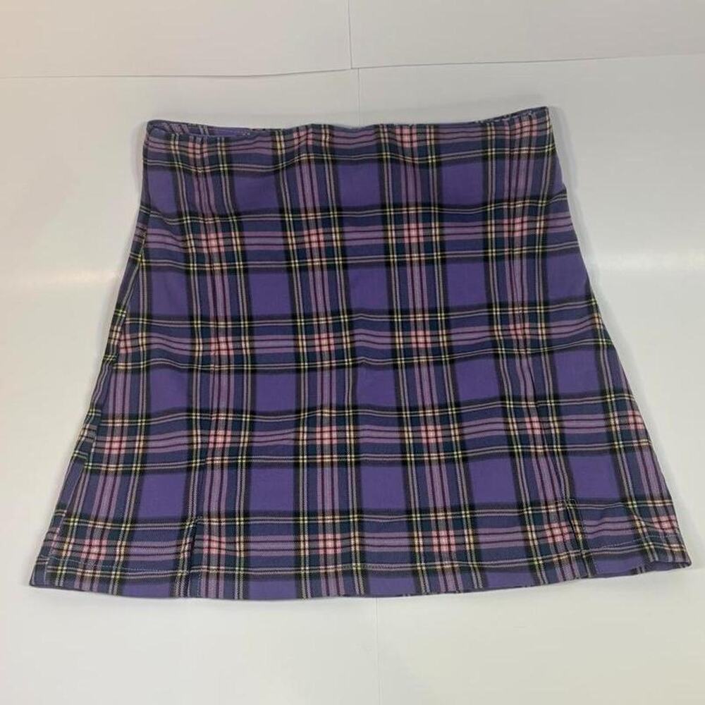 J Dalt purple plaid mini Skirt Size Small